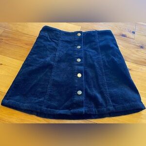 Rylee + Cru Black Corduroy Button-Front Skirt